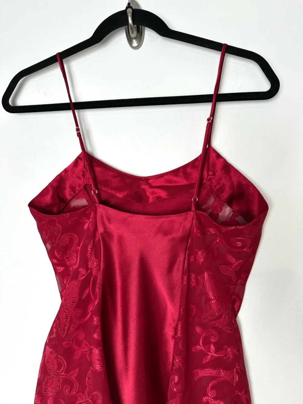 Vintage Red Satin Slip Dress Romantic Feminine Y2K Baddie Indie Sleaze Rose - Picture 8 of 10
